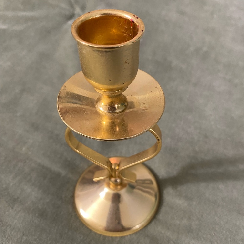 Gold Candle Holder maybe stainless steel with gold overlay